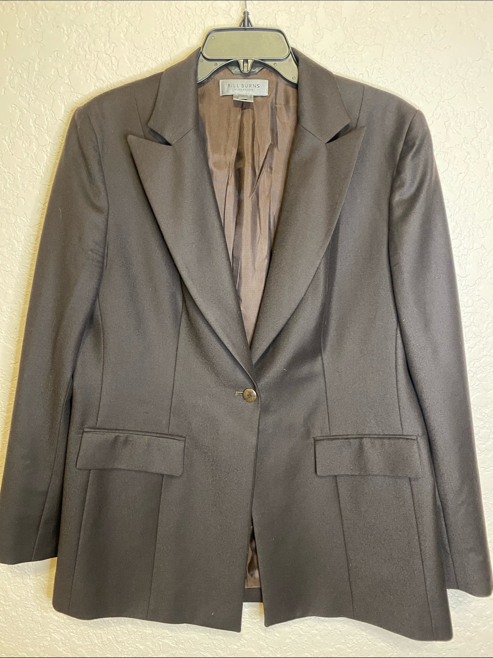 Bill Burns Woman’s 100% Wool Dark Brown Single-Button Blazer size 14